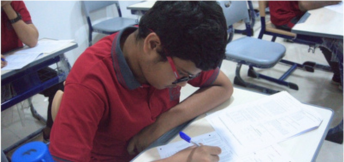 Student writing exam